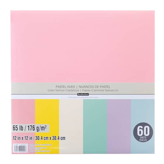 Pastel Hues 12" x 12" Linen Texture Cardstock by Recollections™, 60 Sheets